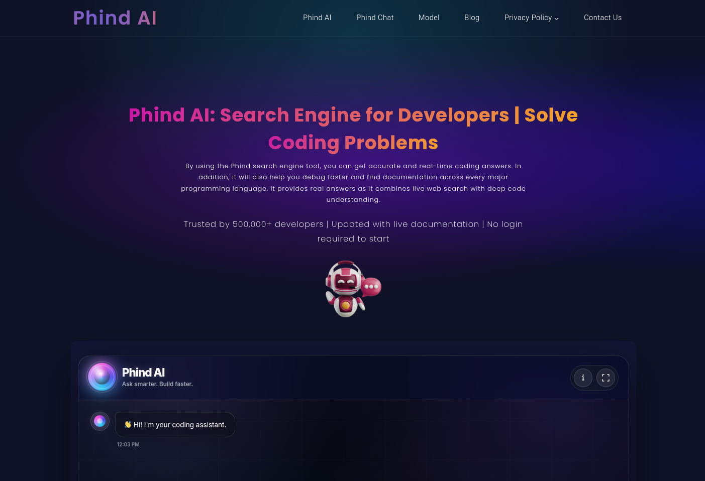 Phind screenshot