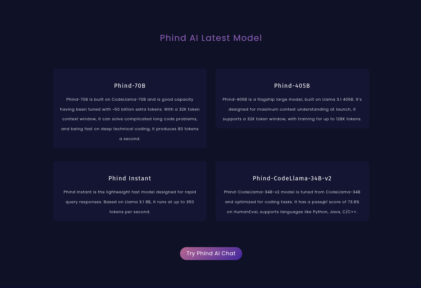Phind screenshot