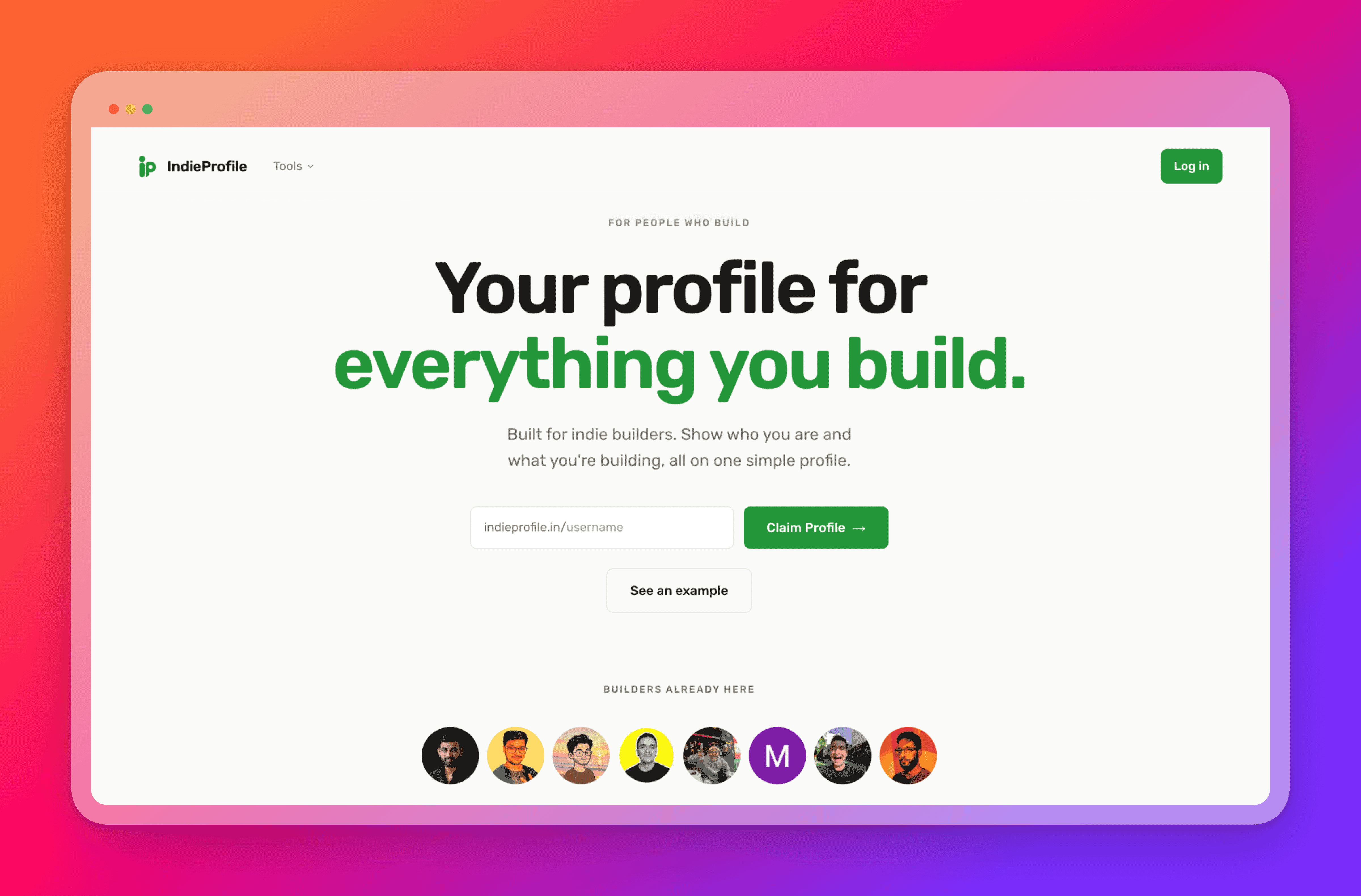 IndieProfile screenshot