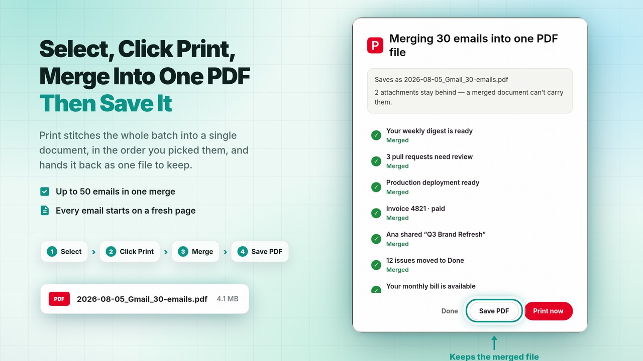 Save Gmail Emails as PDF in Bulk screenshot
