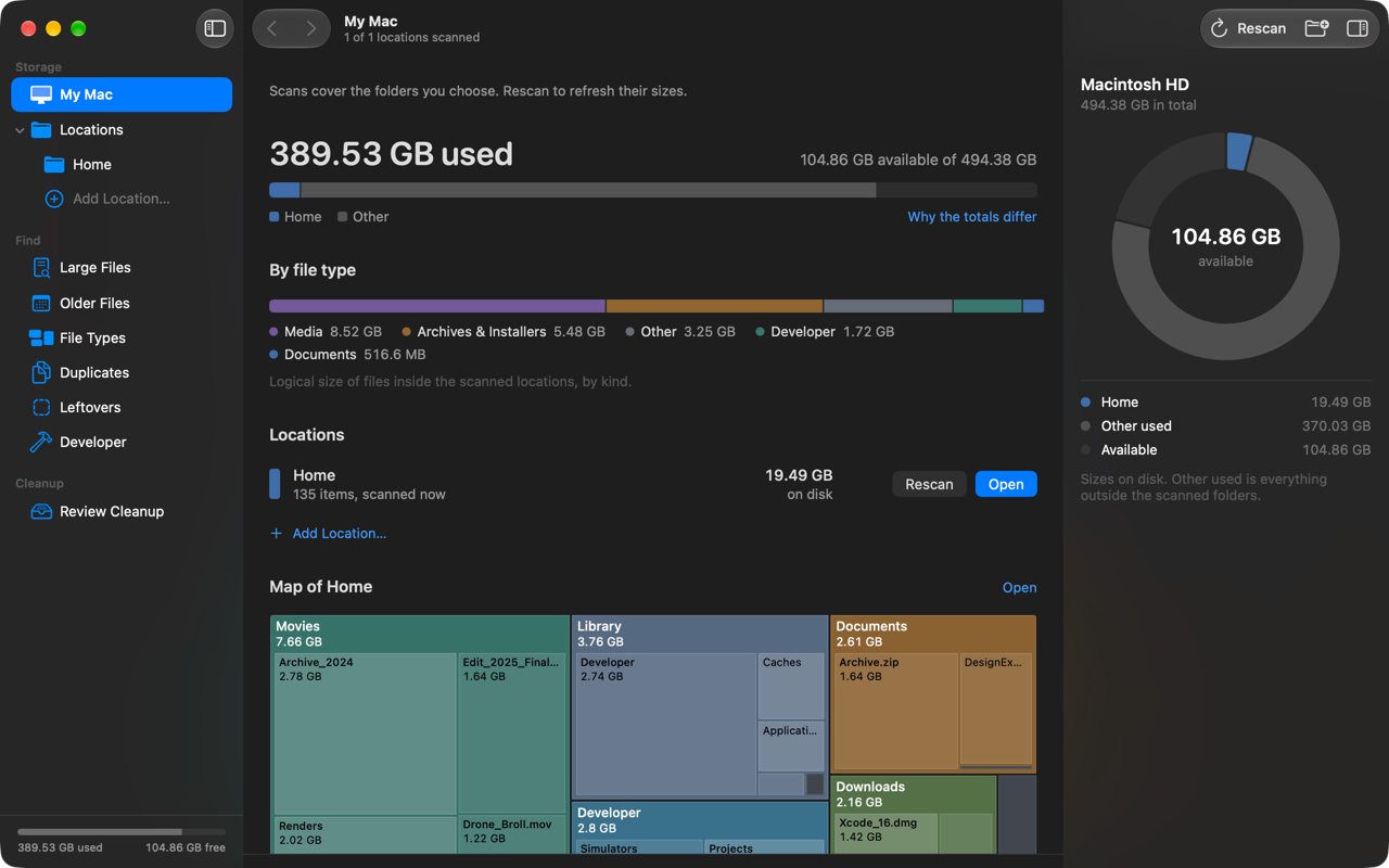 SpareDisk screenshot
