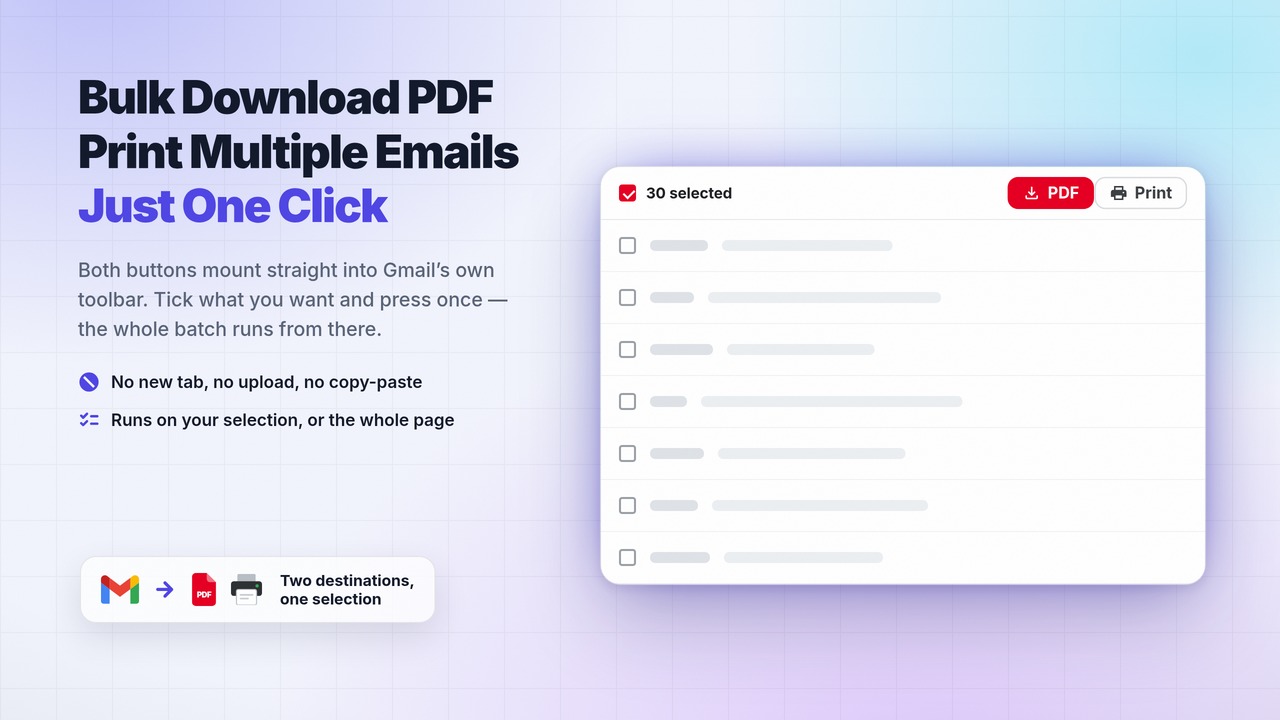 Save Gmail Emails as PDF in Bulk screenshot